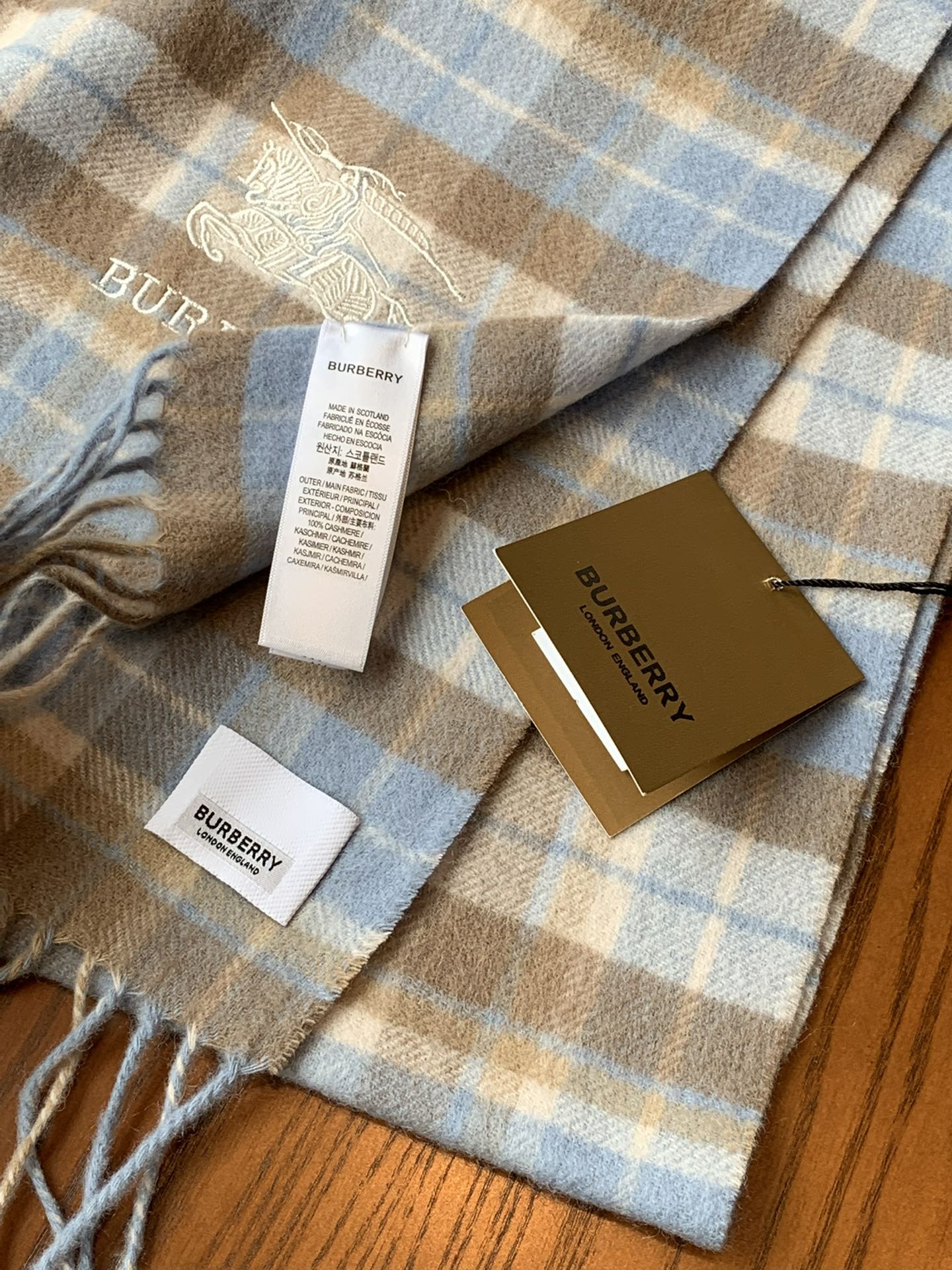 Классический кашемировый клетчатый шарф Burberry - 35 см - 190 см