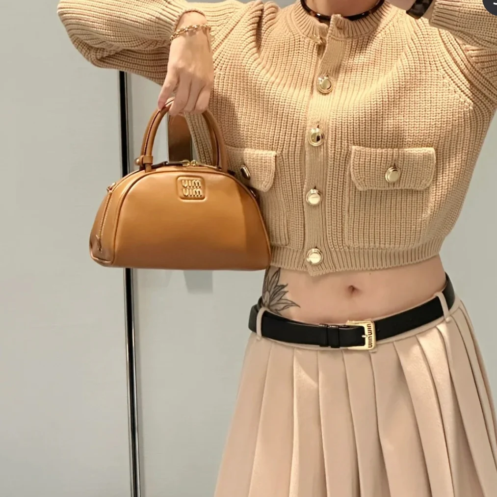 Сумка для боулинга Miu Miu - коричневая