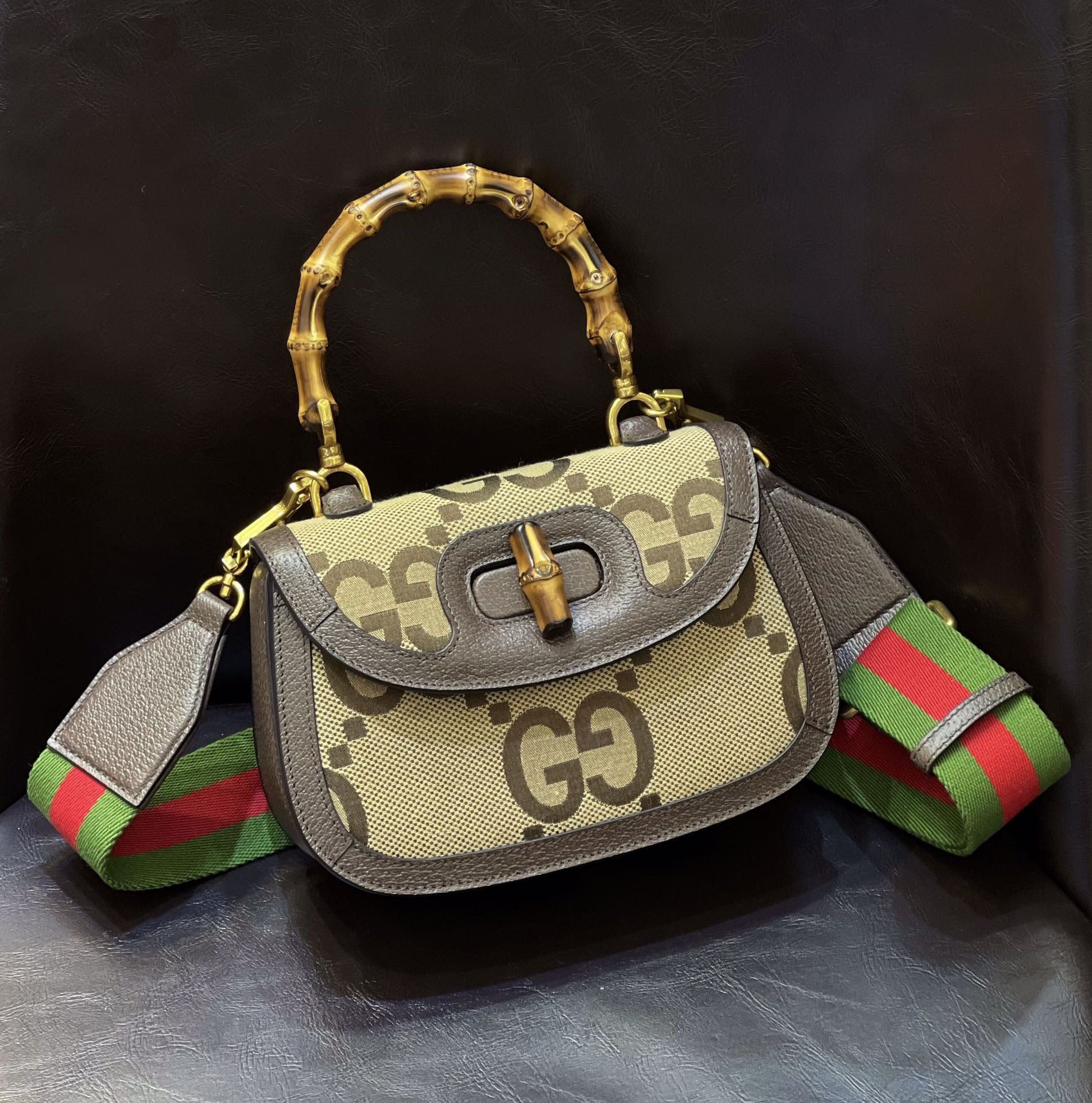 Сумка Gucci Bamboo Saddle Bag, маленькая, 21x15x7 см.