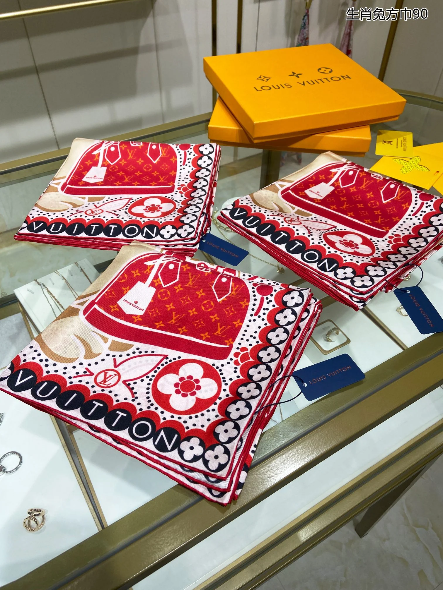 Hermes - Квадратный шарф с изображением кролика по знаку зодиака - 90-100 см - Высококачественный шелк саржевого переплетения