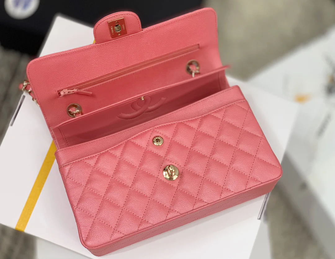 Сумка Chanel Sesame Pattern CF с фурнитурой из розового золота и перламутра - 23 см