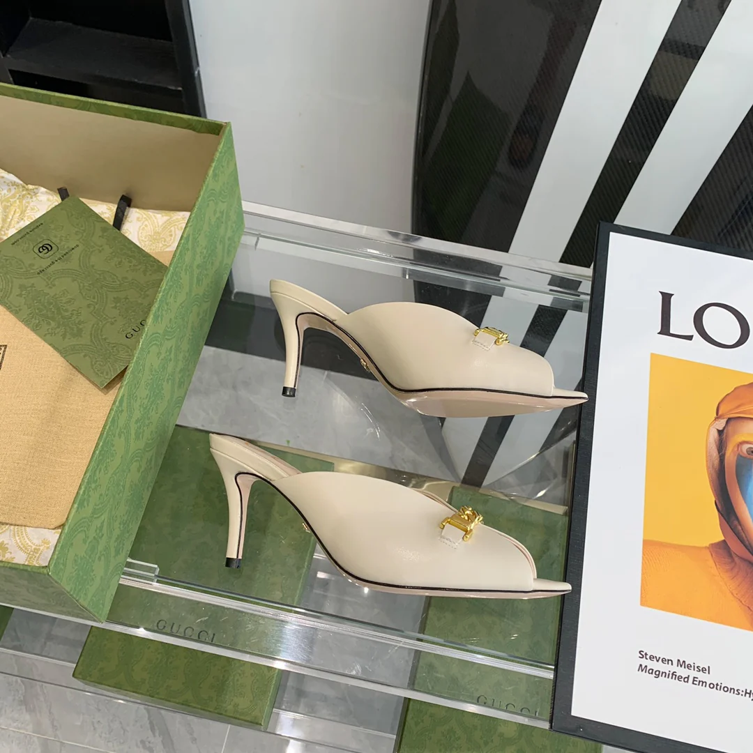 Gucci - Ретро - Босоножки с острым носком - Открытый носок - Босоножки на высоком каблуке