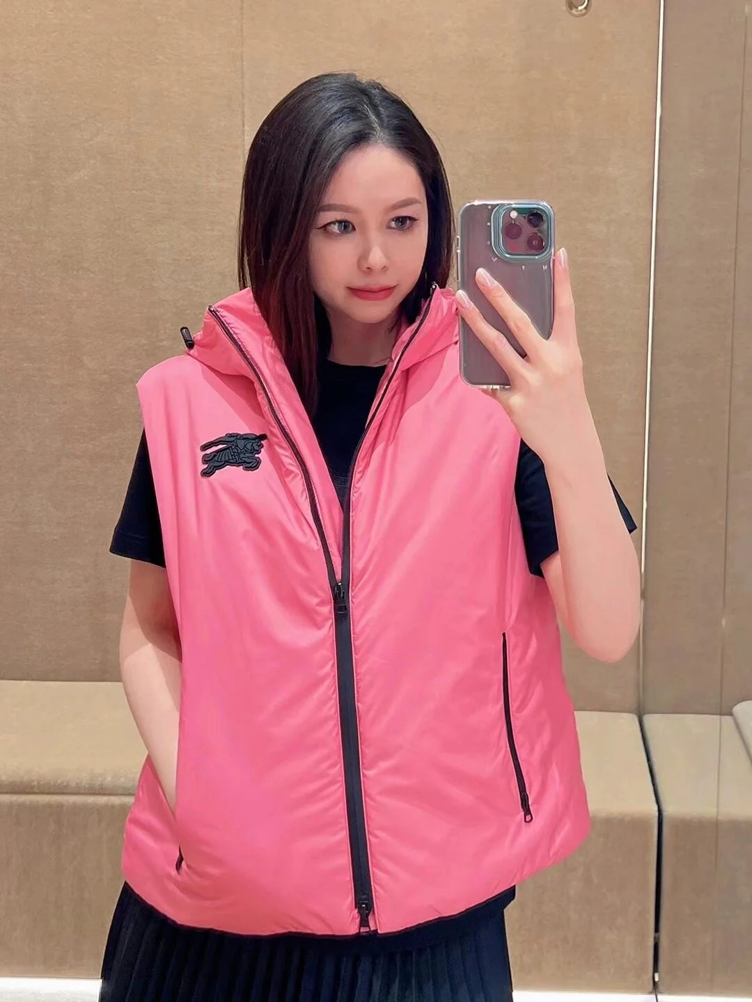 Куртка-жилет Burberry 2403 с капюшоном и логотипом для верховой езды