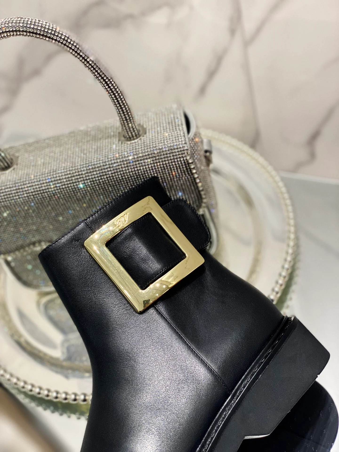 Ботинки RV Shoes - кожаные ботильоны 2024 года - черные