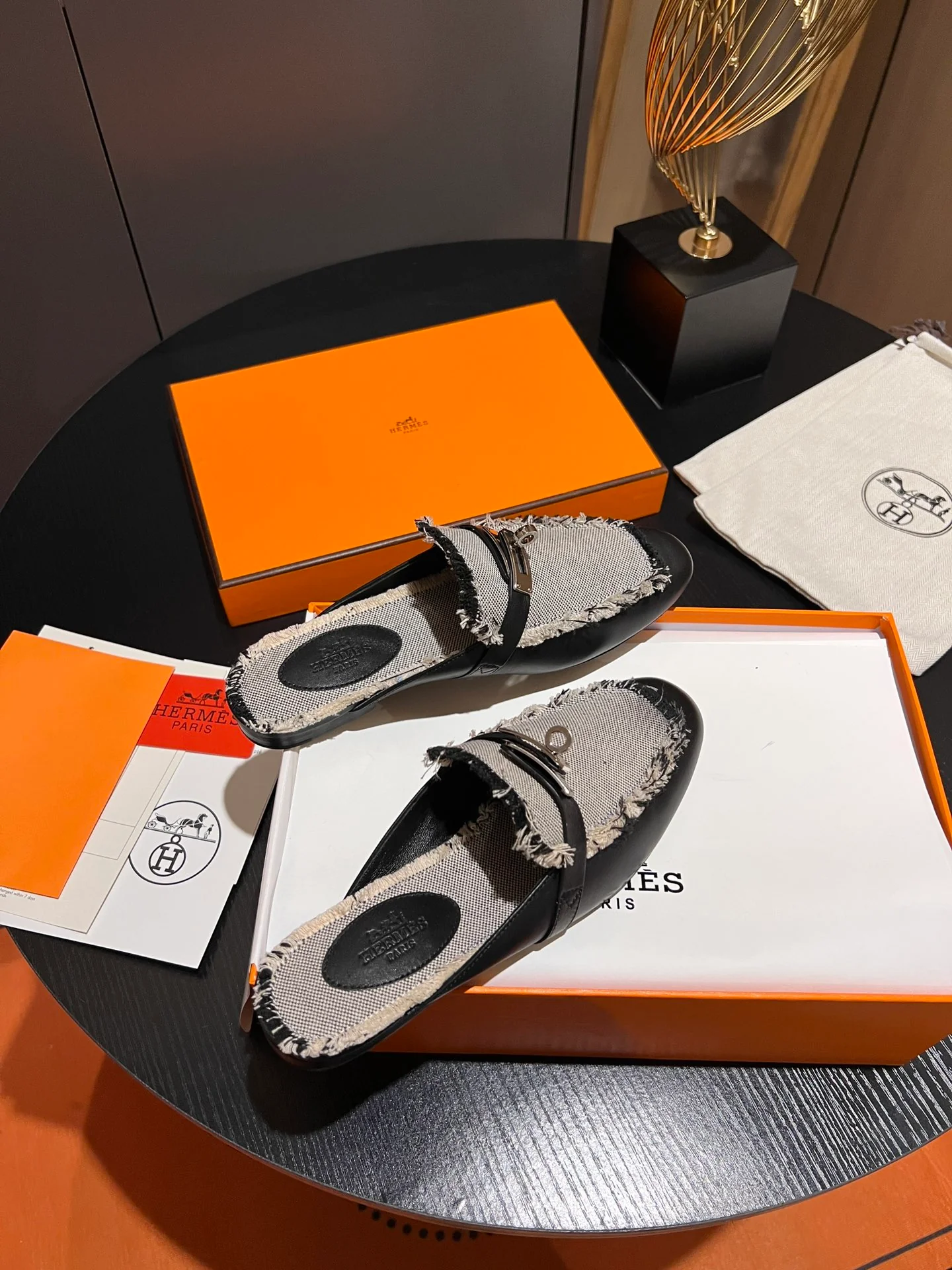 Hermes - Классические мюли Kelly Half-Mount - Черные