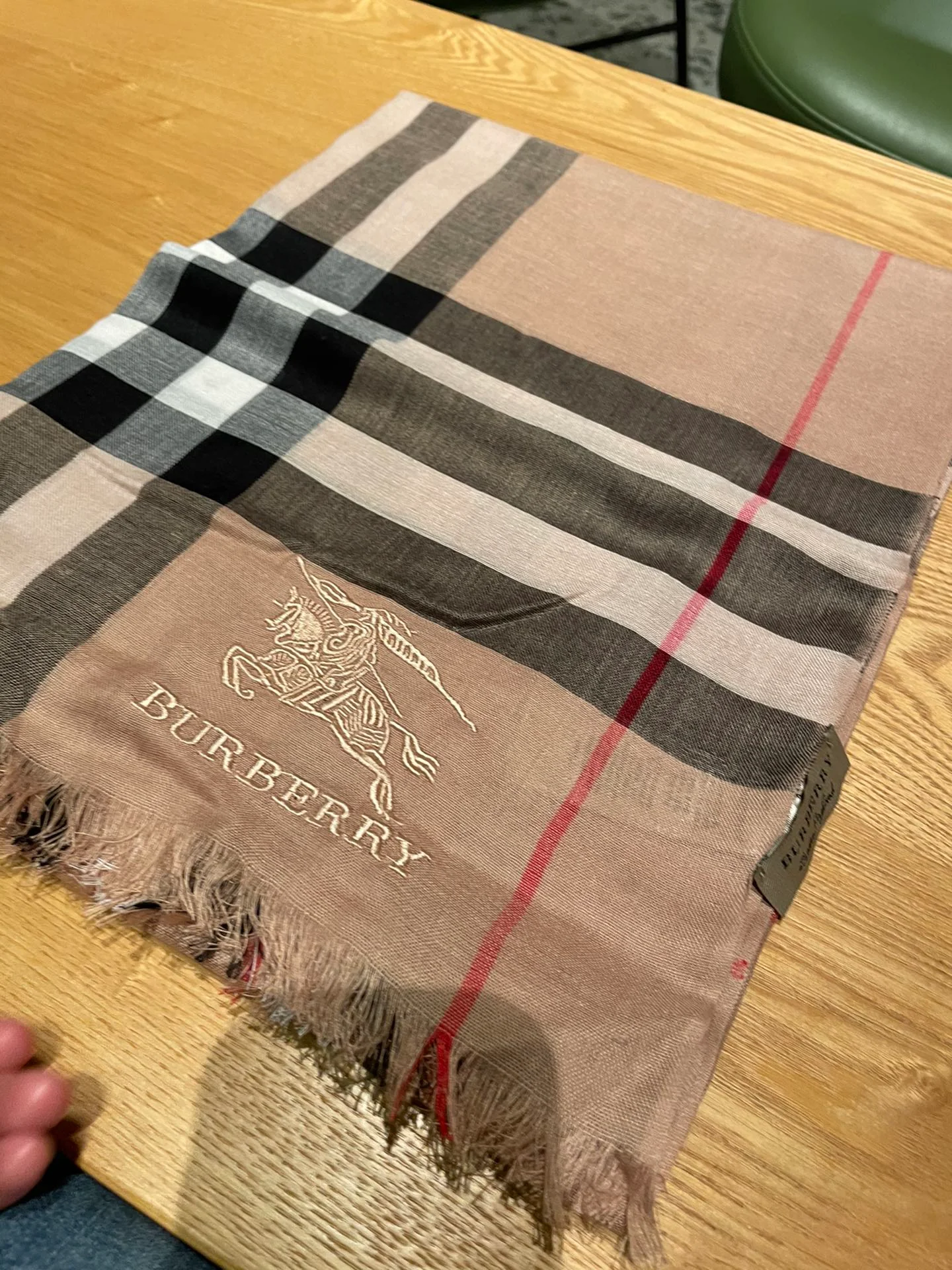 Классический клетчатый шарф для верховой езды Burberry - 80-190 см - Кашемир Кашмир Хайленд