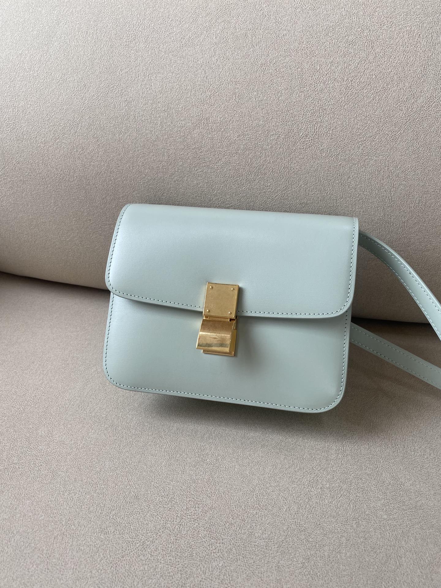 Сумка Celine Box-Tteen из полированной телячьей кожи - аквамарин - 2