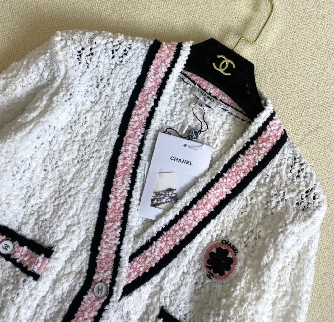 Вязаный кардиган Chanel 2403 ?Ранняя весна?, новинка, белый.