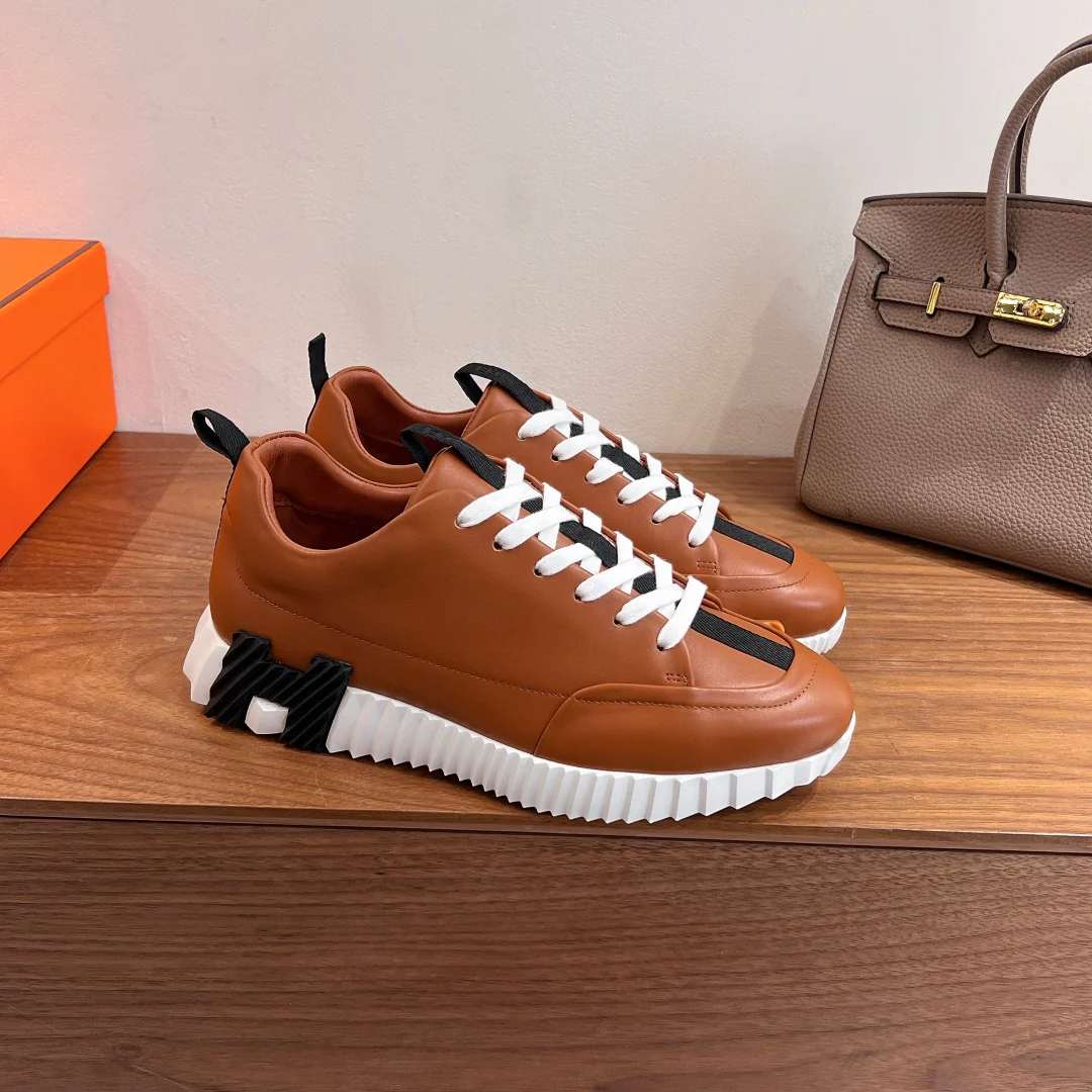 Повседневные туфли Hermes 2024 - коричневые