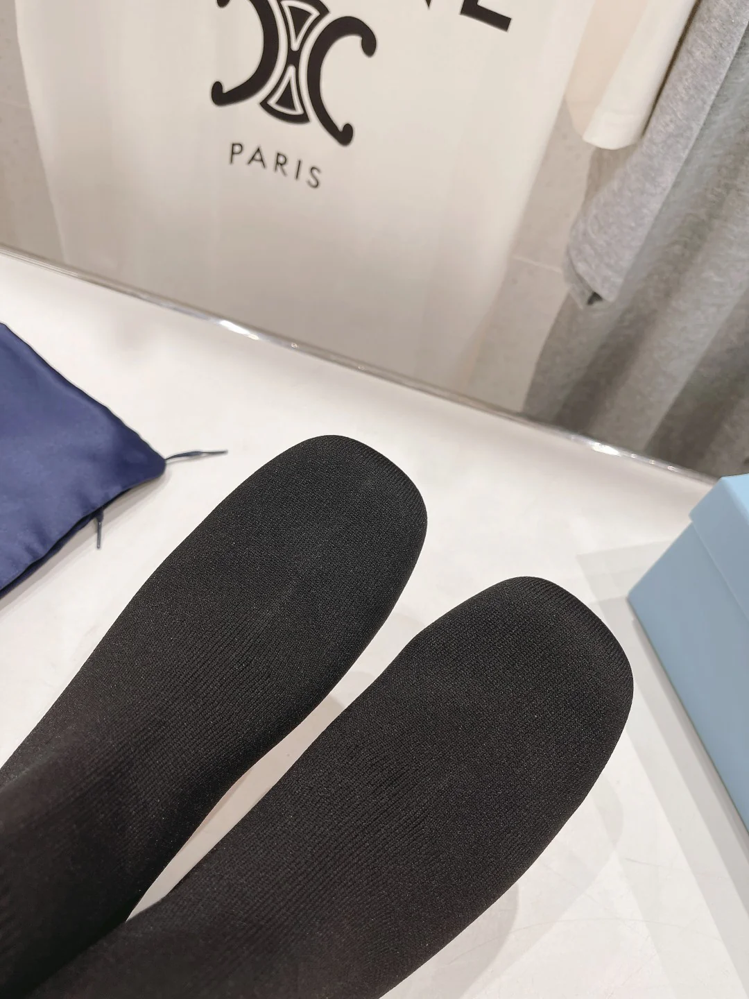 Ботильоны на высоком каблуке Prada 2024 — черные