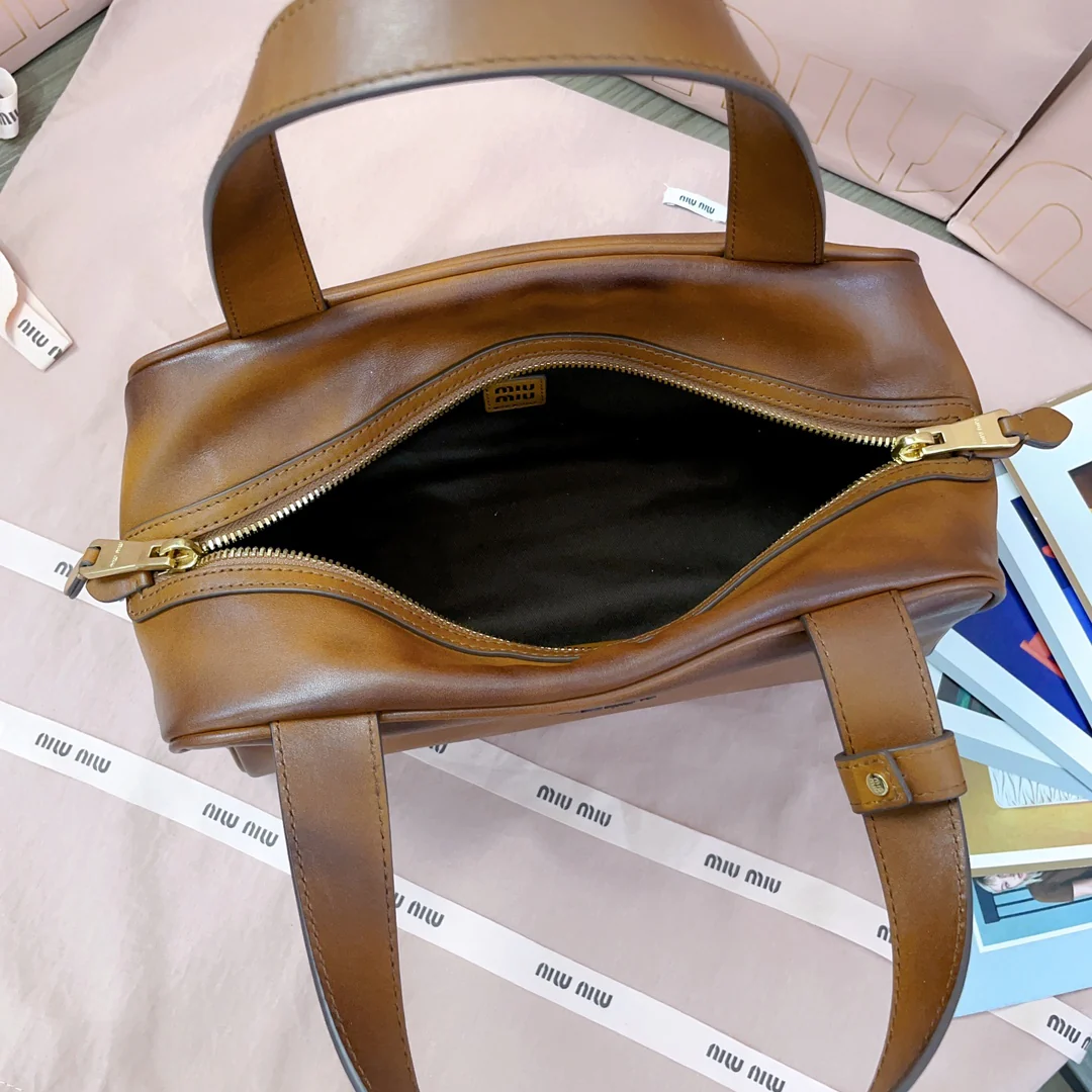 Сумка для боулинга Miu Miu-5bb182, коричневая.