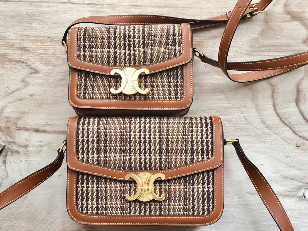 Маленькая сумка Celine Triomphe из искусственной кожи и кожи вагю.