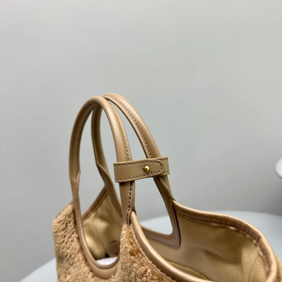 Сумка-тоут Miu Miu Ivy - овечья шерсть - маленькая - коричневая