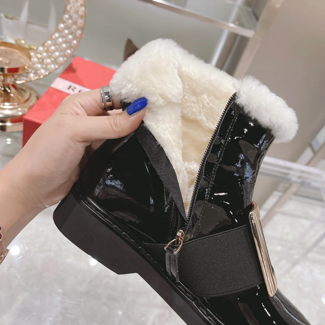 Новые уникальные ботильоны на каблуке RV, улучшенная версия, шерстяные ботинки - 1