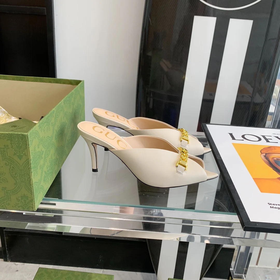 Gucci - Ретро - Босоножки с острым носком - Открытый носок - Босоножки на высоком каблуке