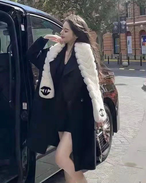 Меховой шарф Chanel - 20-120 см - Популярный стиль на сайте Xiaohongshu (Маленькая красная книжка)