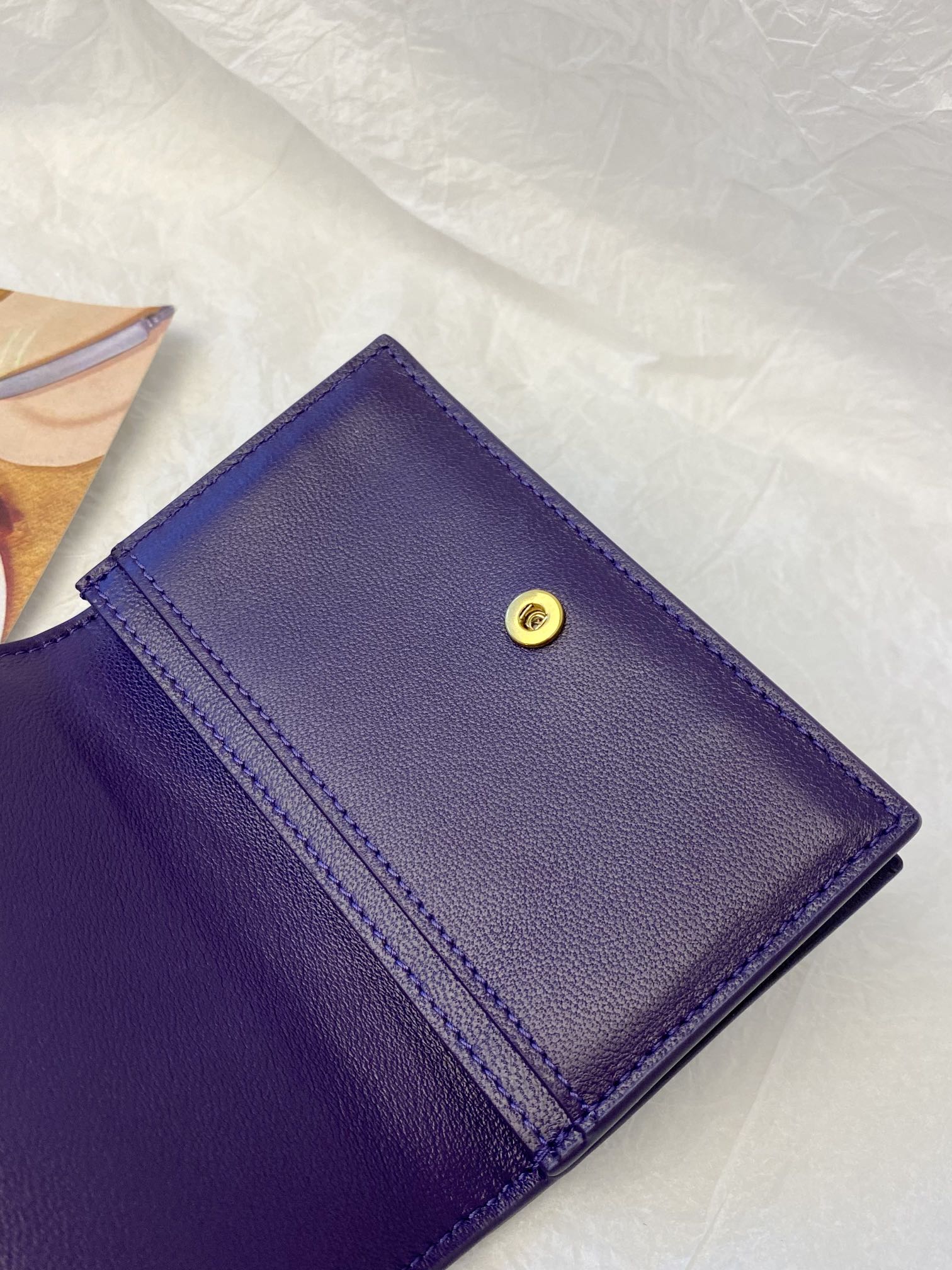 BV- 大格翻盖卡包 小羊皮 12.2×7.5×2.5cm