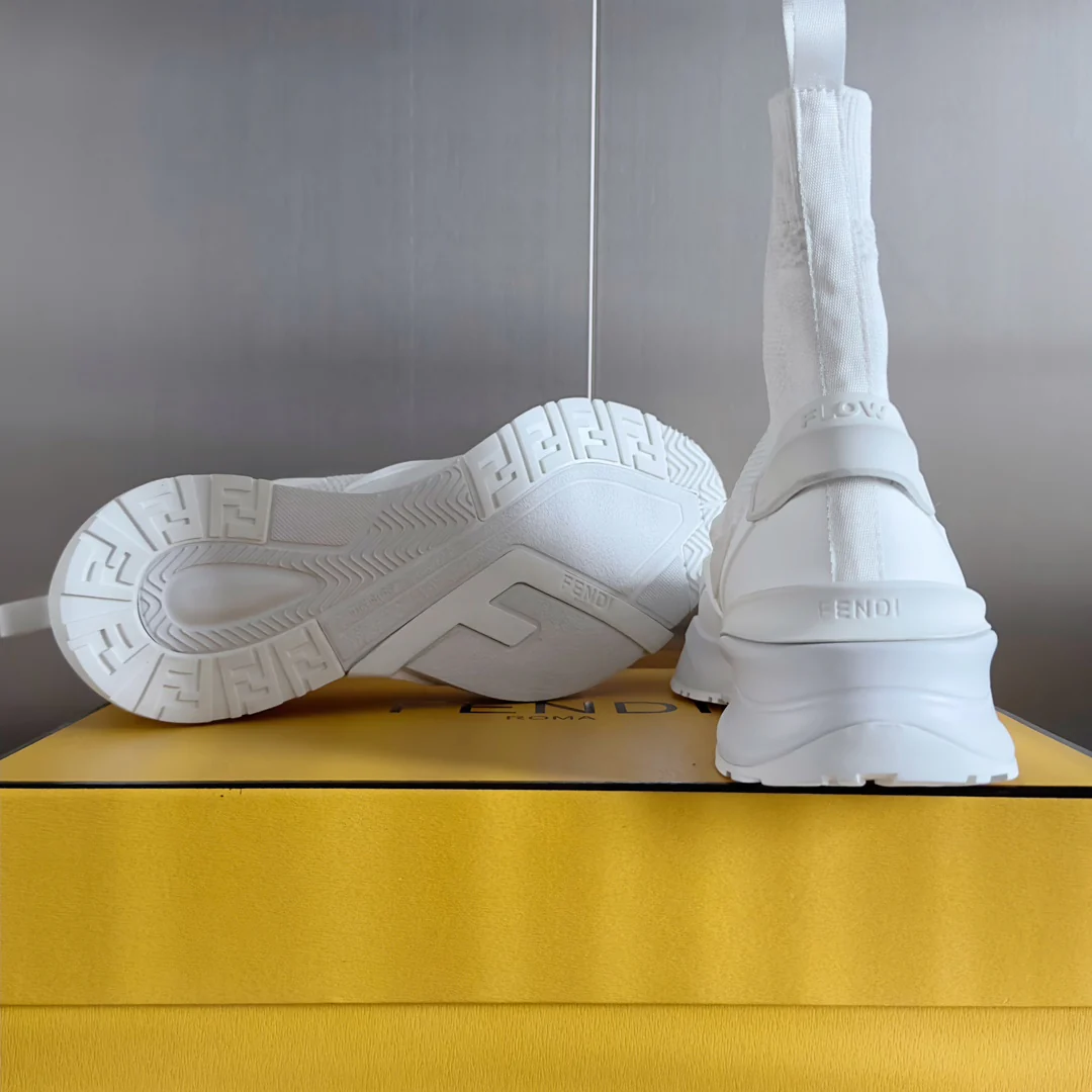 Кроссовки Fendi-flow серии Flyknit - Унисекс - Белые