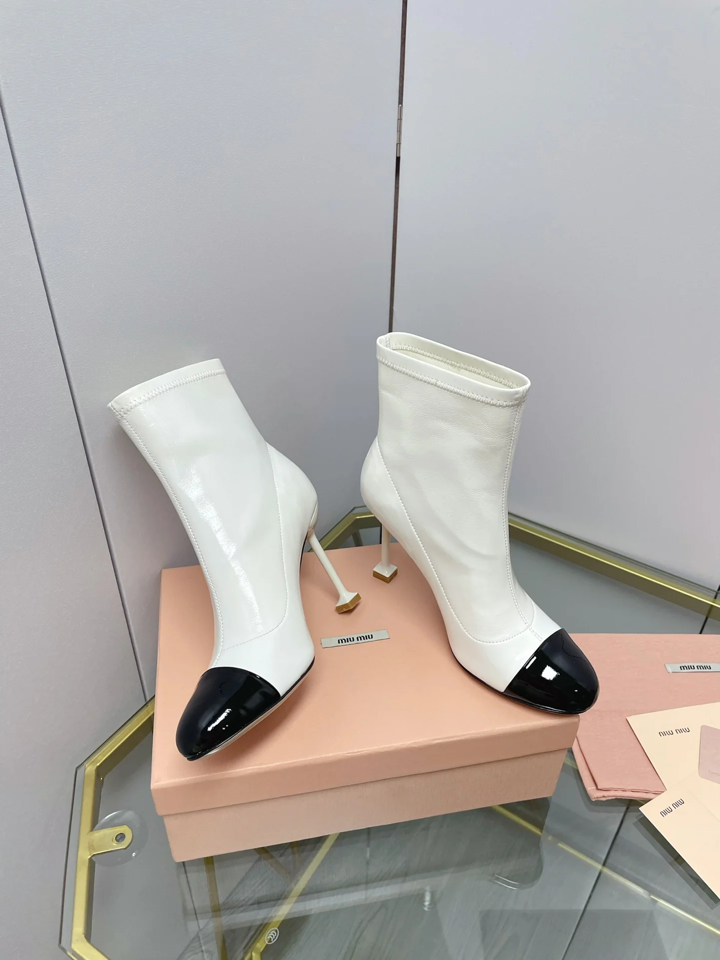 Miu Miu - Ботинки на шпильке с круглым носком