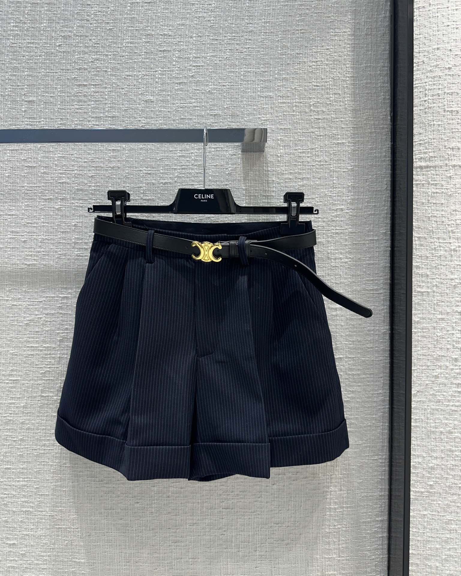 Celine - 2403 - 24 Новинка ранней весны: синий полосатый костюм-комплект - шорты