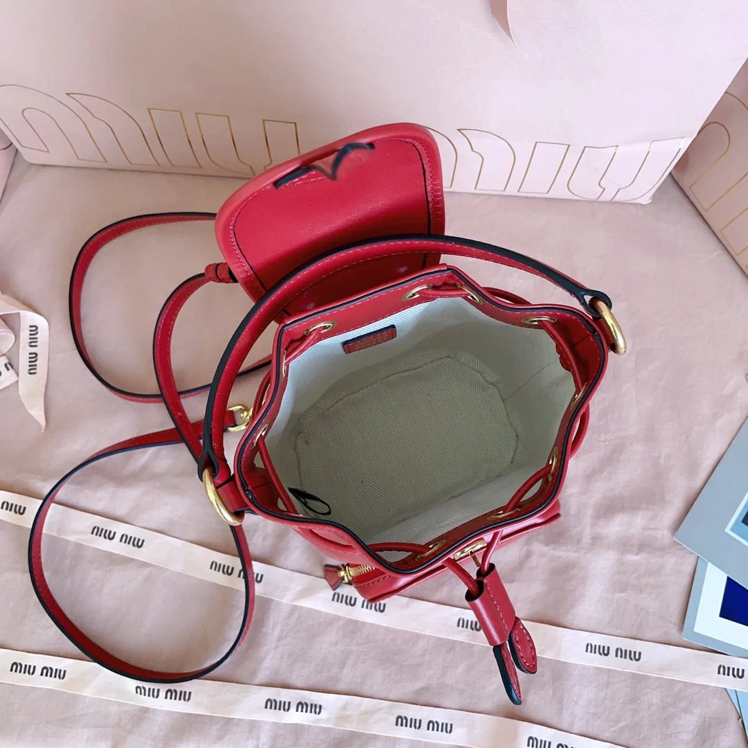 Рюкзак Miu Miu-5bz045 в стиле преппи, мини, красный.