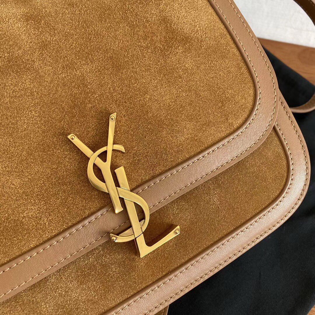 YSL Solferino Tofu Bun - Замша - Коричневый