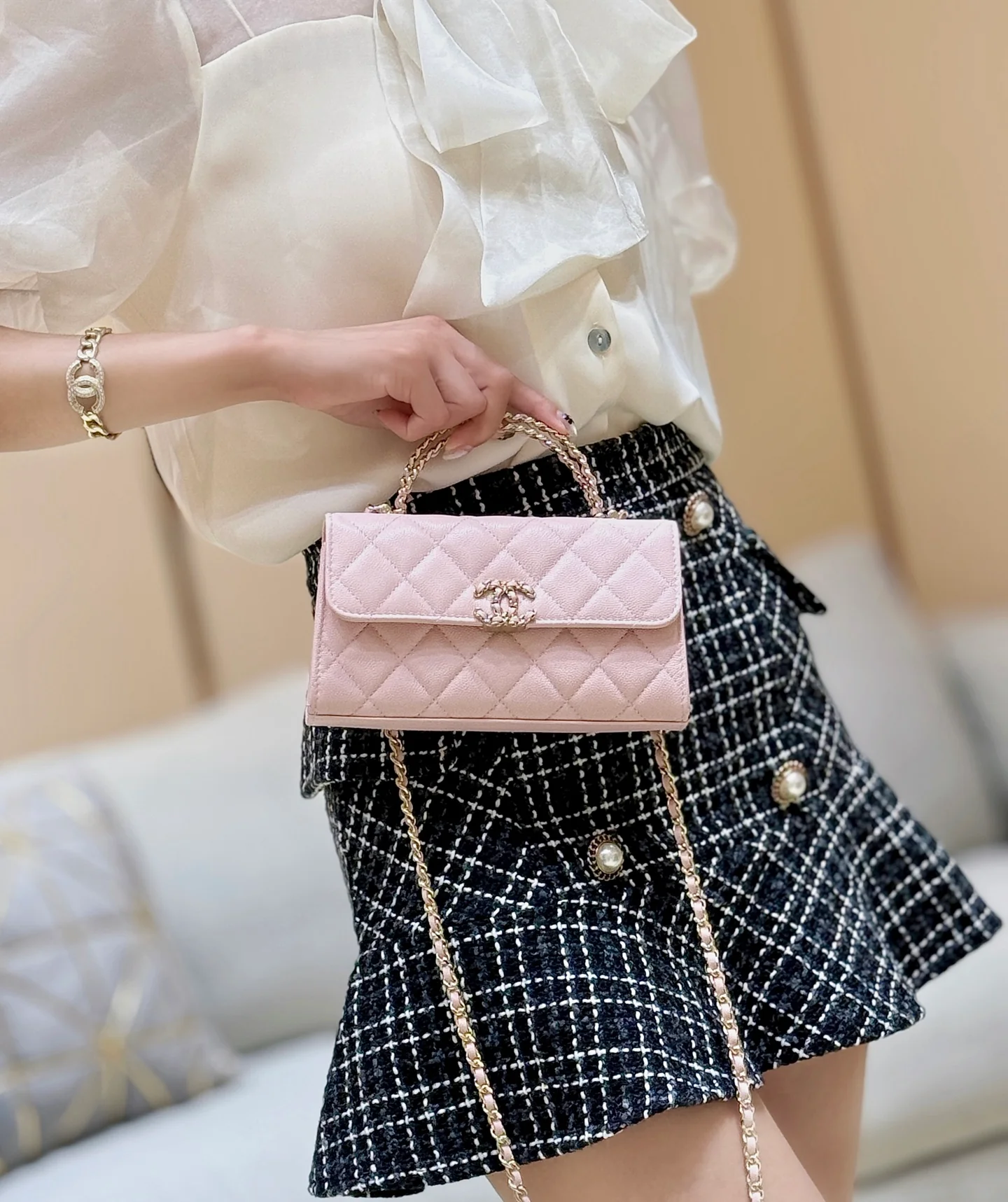 Сумка Chanel 25s Kelly Handle Bag - светло-розовая