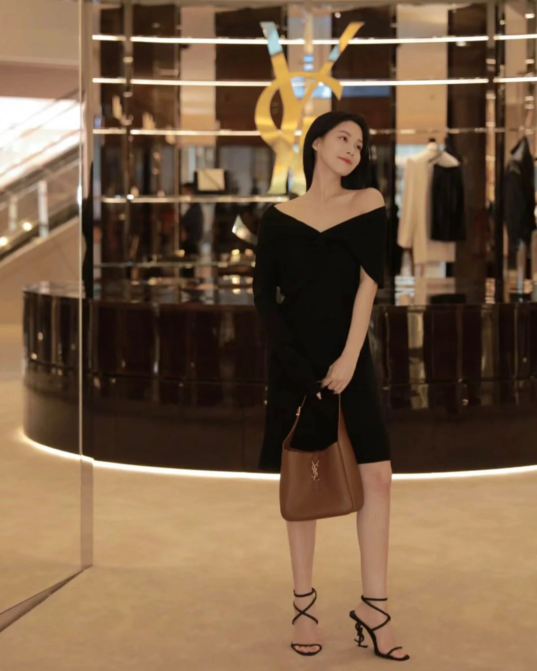 YSL-le-5a7-hobo-underarm bag-caramel brown