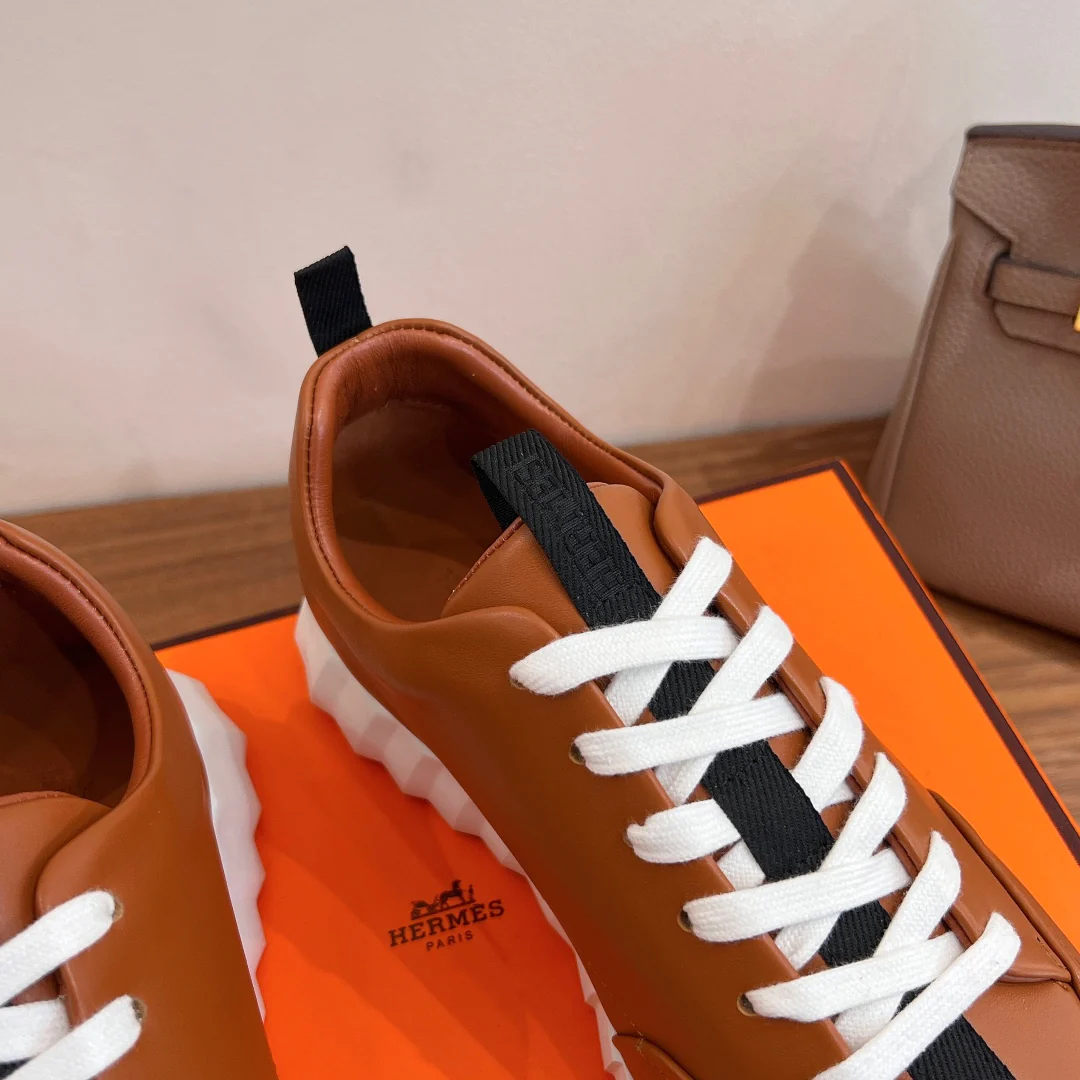 Повседневные туфли Hermes 2024 - коричневые