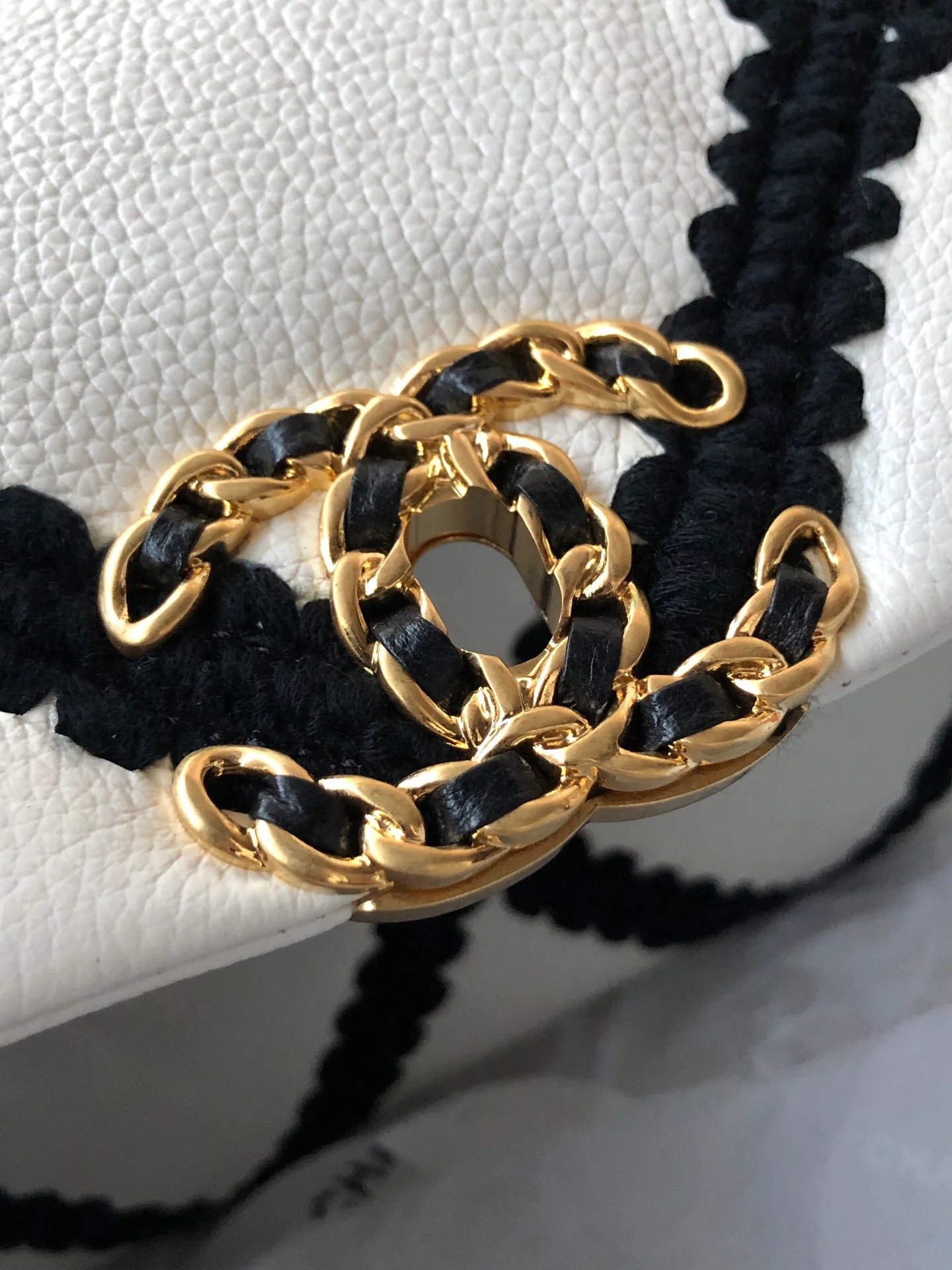 Сумка Chanel 19 - Кожаная - Черно-белый клетчатый узор