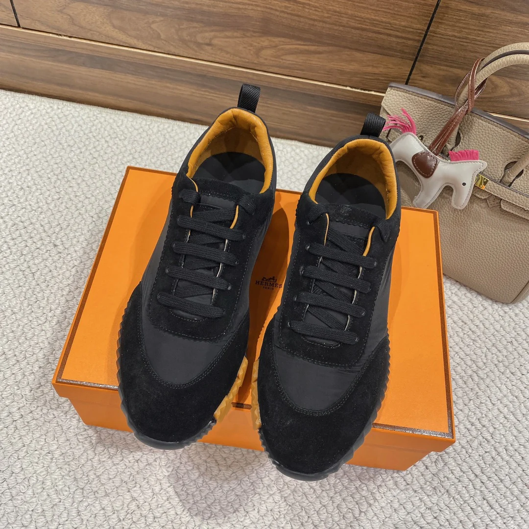 Весенняя коллекция Hermes 2022 — Спортивная повседневная обувь — Унисекс — Черно-желтая