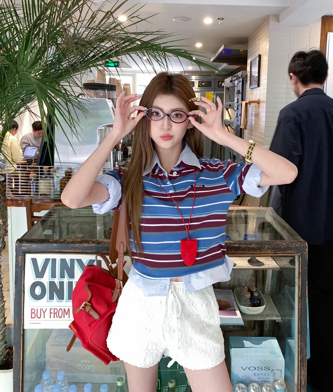 Рюкзак Miu Miu из канваса и кожи — красный (образ представлен отдельно)