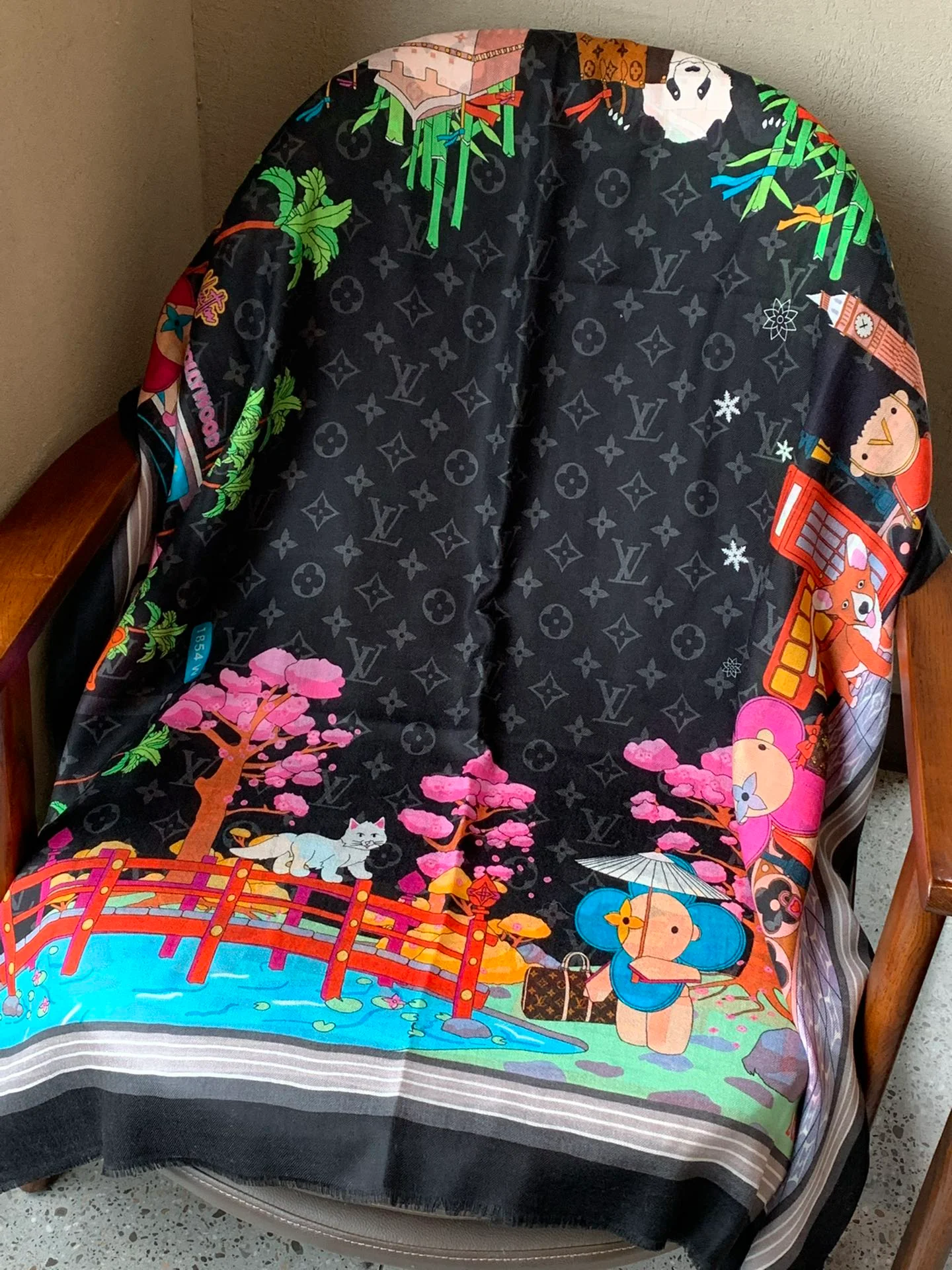 Шарф LV Panda - 100-200 см - Кашемир высшего качества (100%)