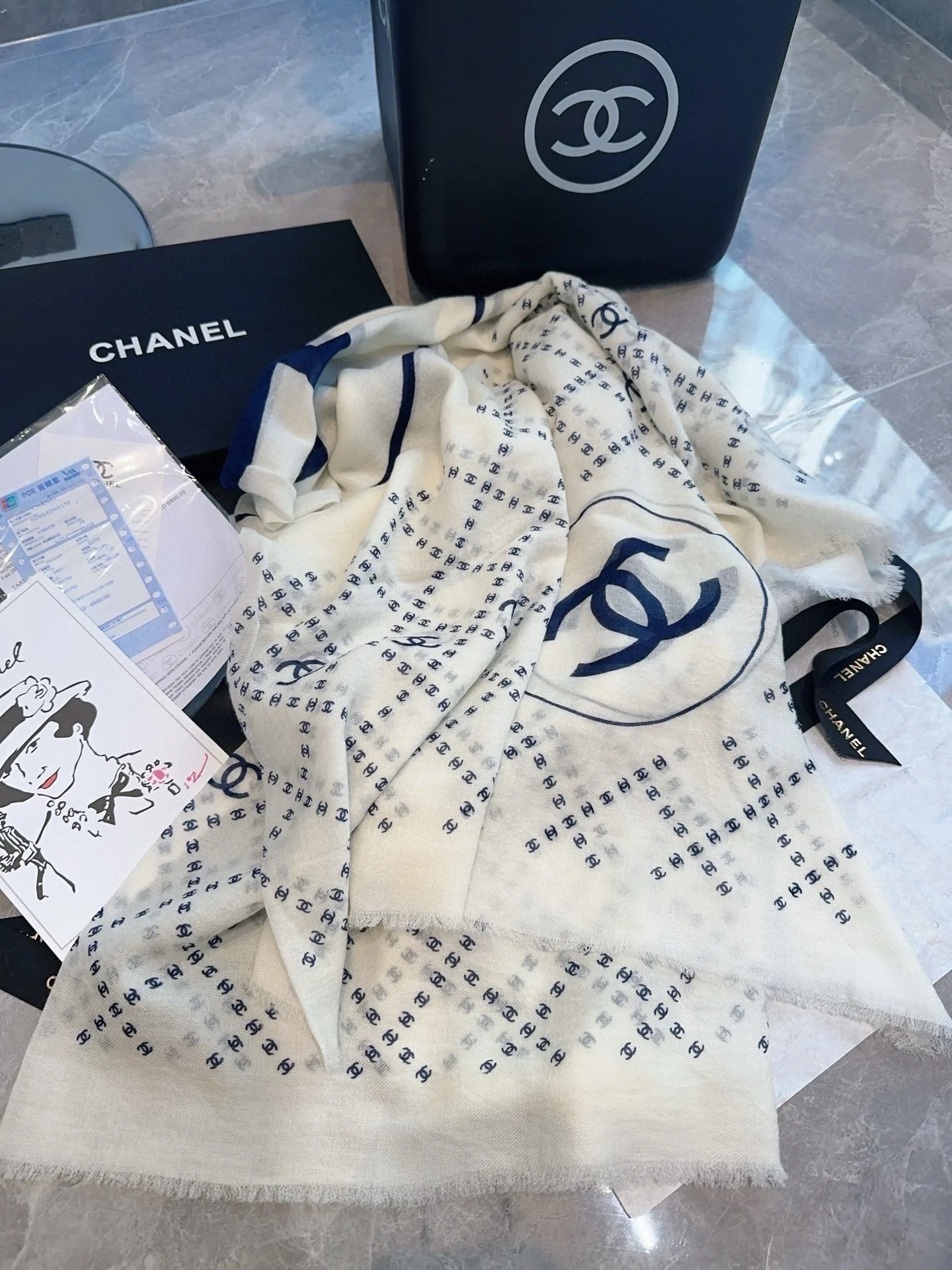 Кашемировый шарф Chanel 2024 - 140-140