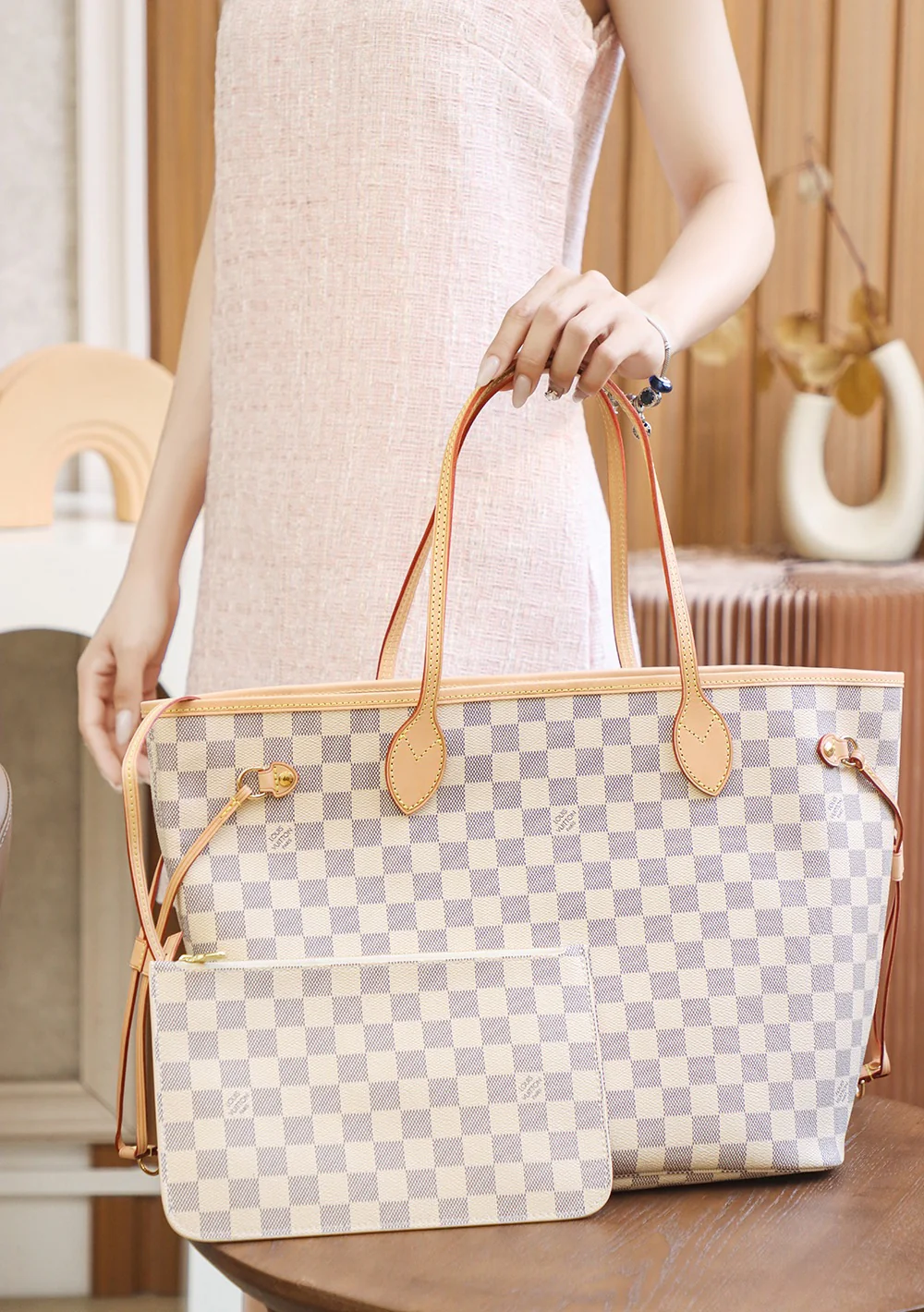 n41361-LV-Damage Сумка Neverfull - Белая