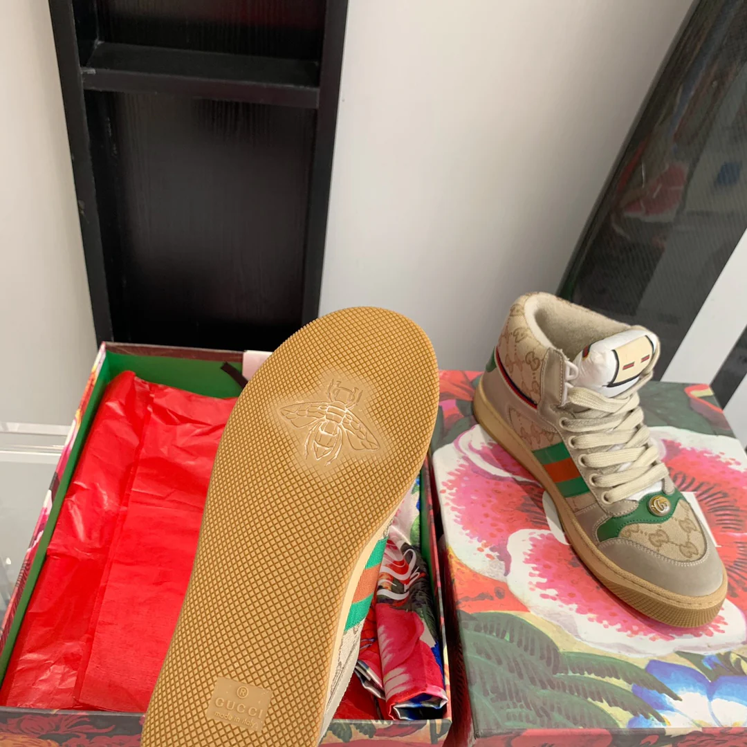 Высокие кроссовки Gucci - потертые кроссовки - обувь для скейтбординга