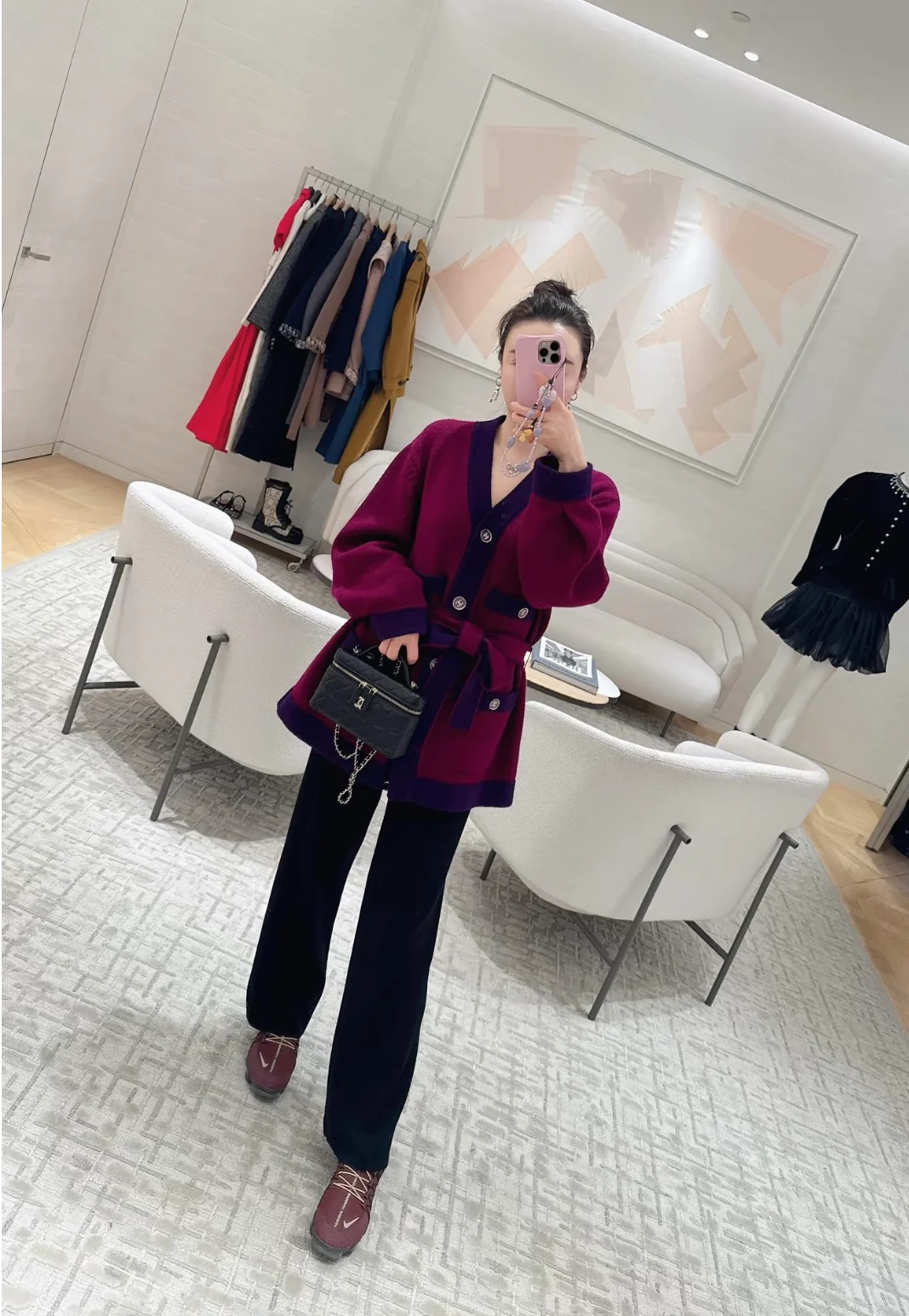 Длинный клатч-коробочка Chanel 25c-LP - черный