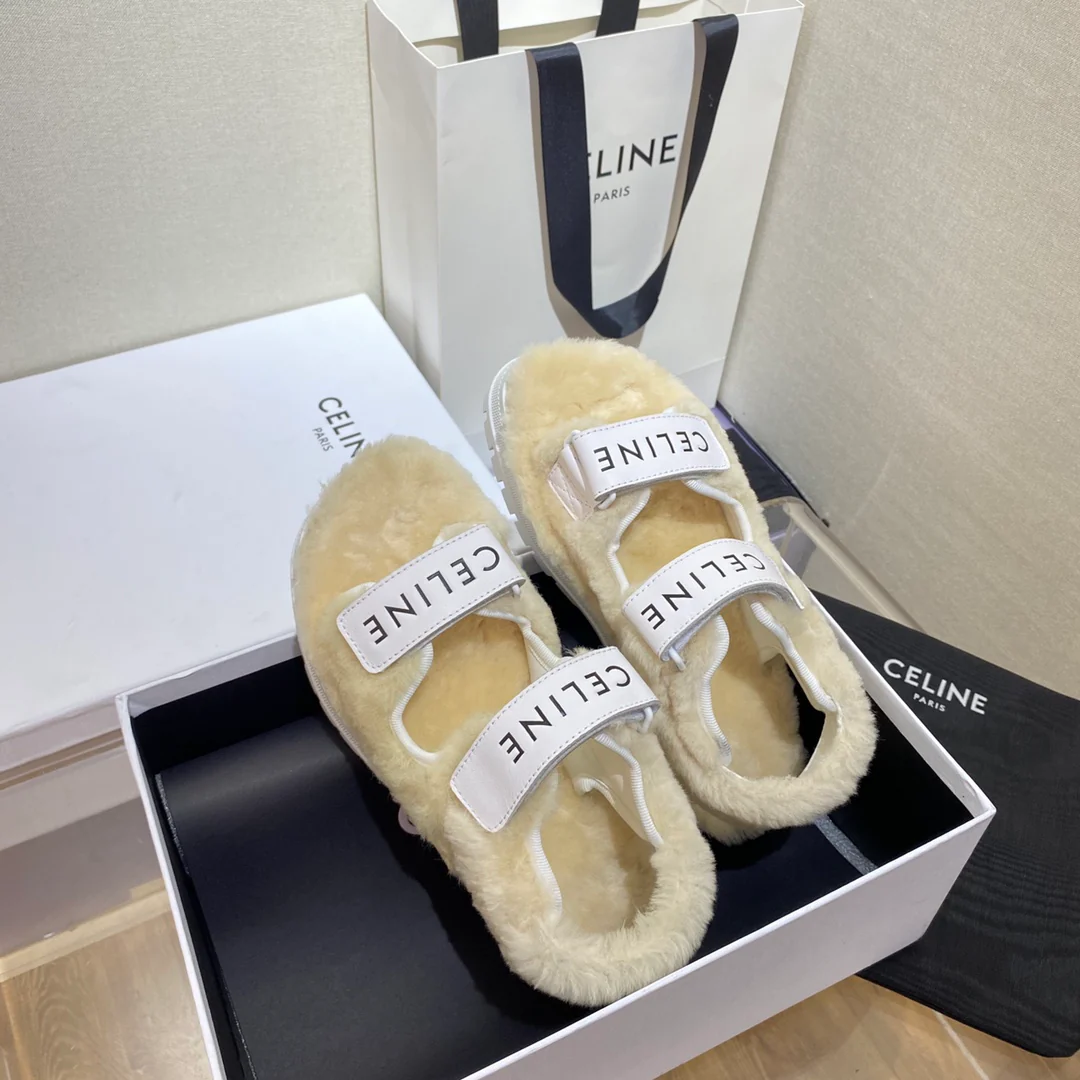Celine - Классические меховые сандалии