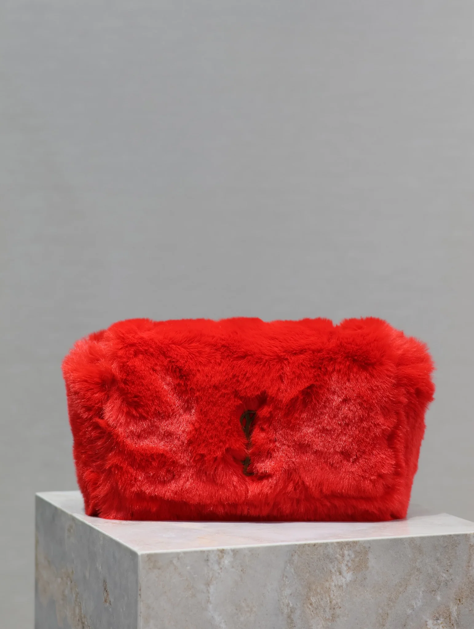 Сумка/наплечная сумка YSL-kate из замши с кроличьим мехом