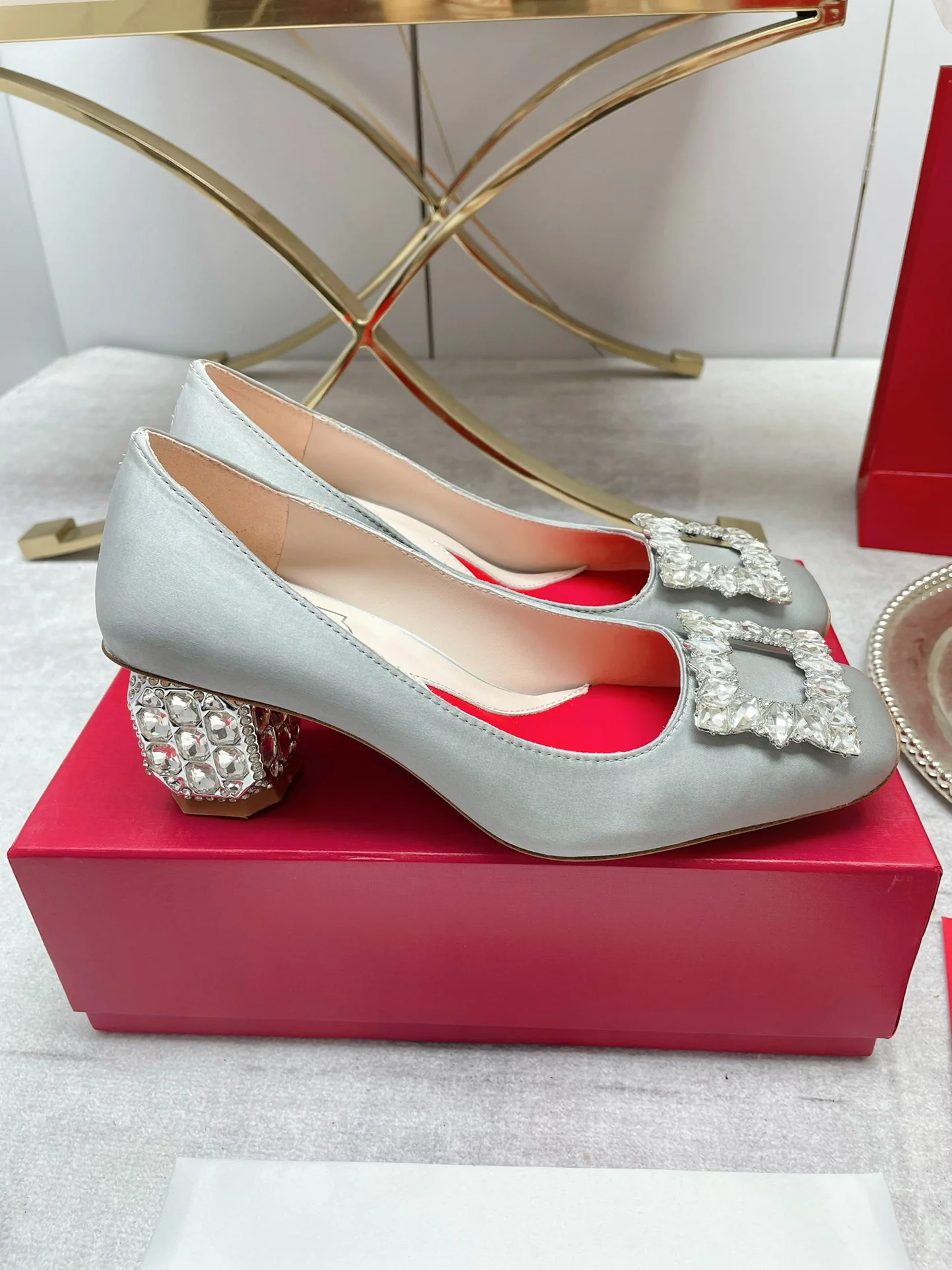 Обувь RV - Новинка сезона осень/зима 2022 - Туфли на низком каблуке - Серебристые