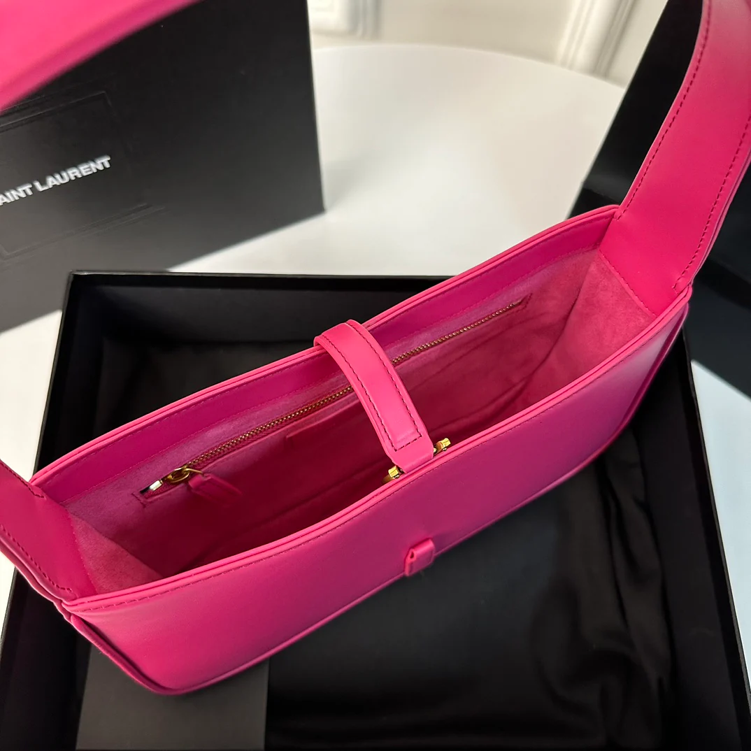 Кожаная сумка через плечо YSL Le 5 A 7 - розовая