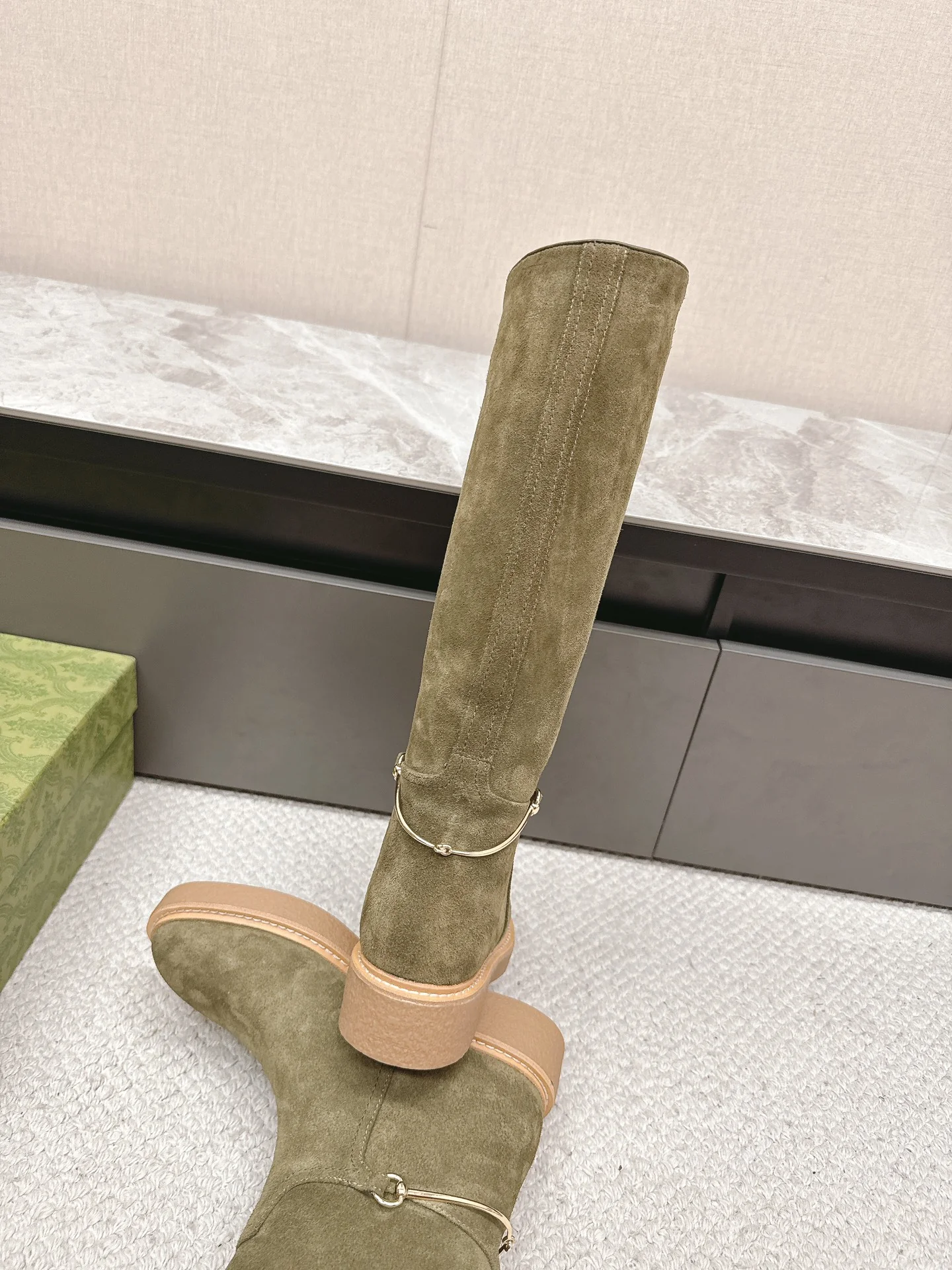 Ботинки для верховой езды Gucci 2024 - темно-зеленые