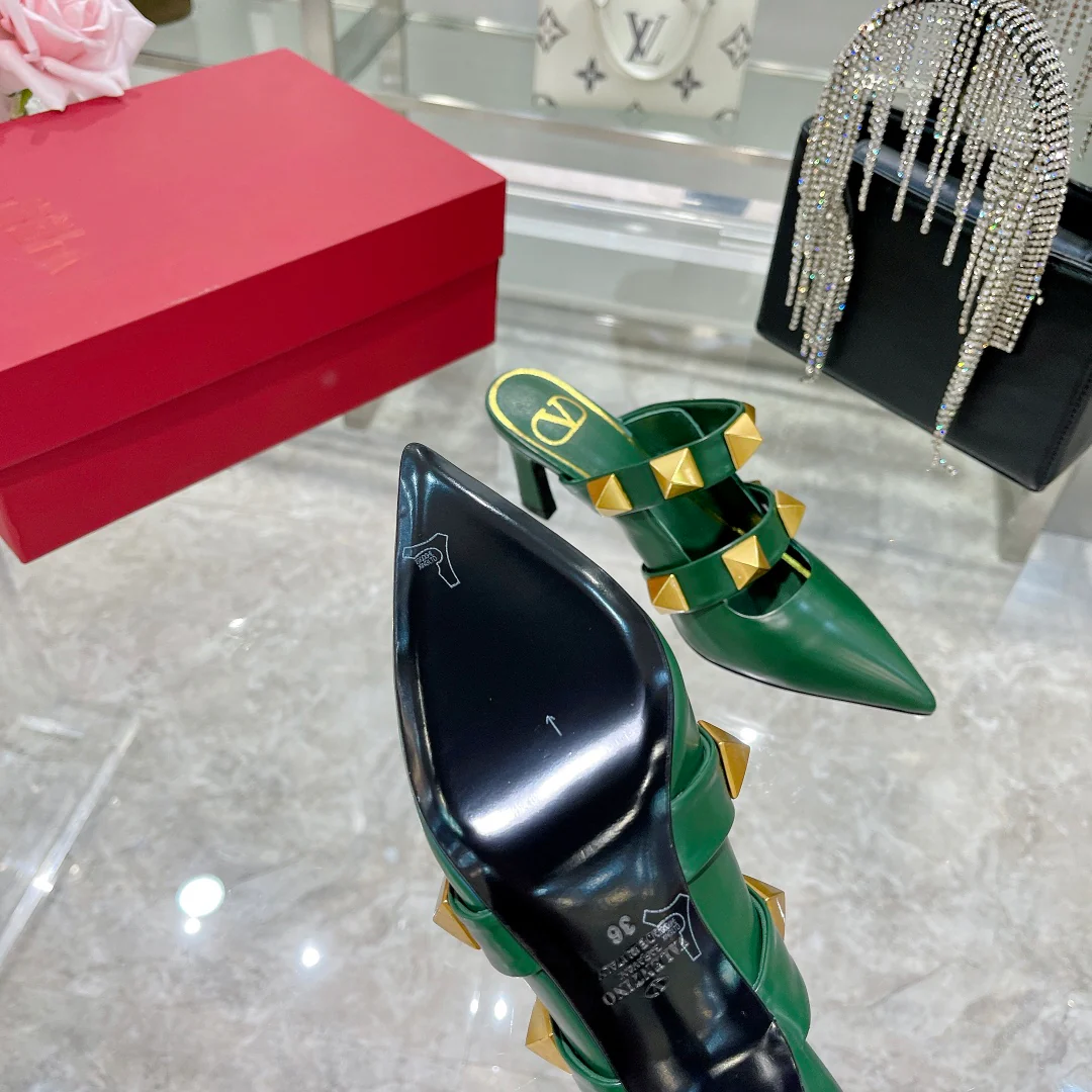 Мюли Valentino на высоком каблуке с острым носком