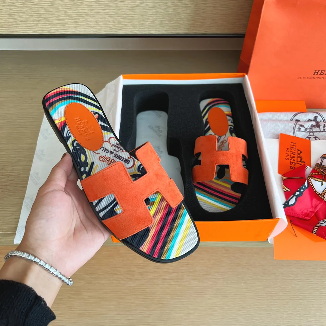 Тапочки Hermes-h Flat Slippers-2