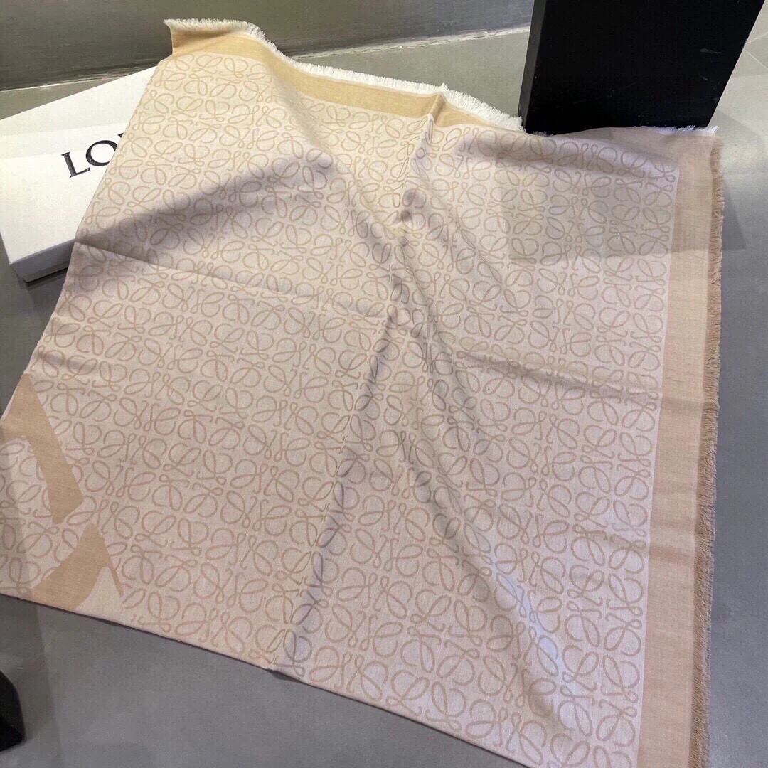 Классический шарф Lolwei с логотипом - 140 см - Шерсть и шелк - 1 шт.