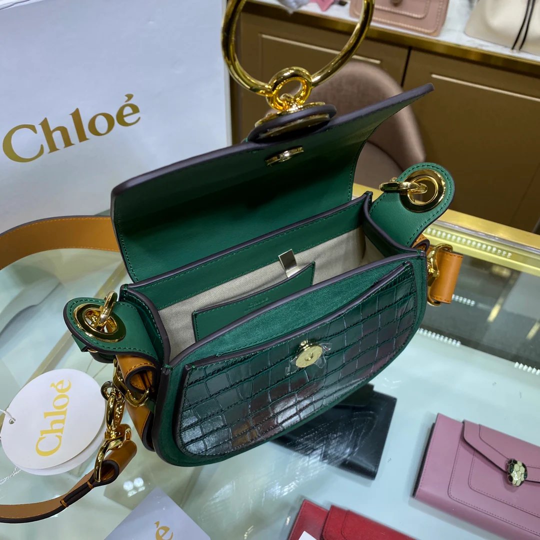 Сумка через плечо Chloe-tess - из кожи аллигатора - зеленая