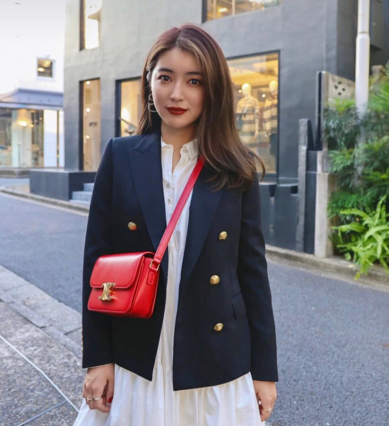 телячья кожа Celine Triomphe Medium