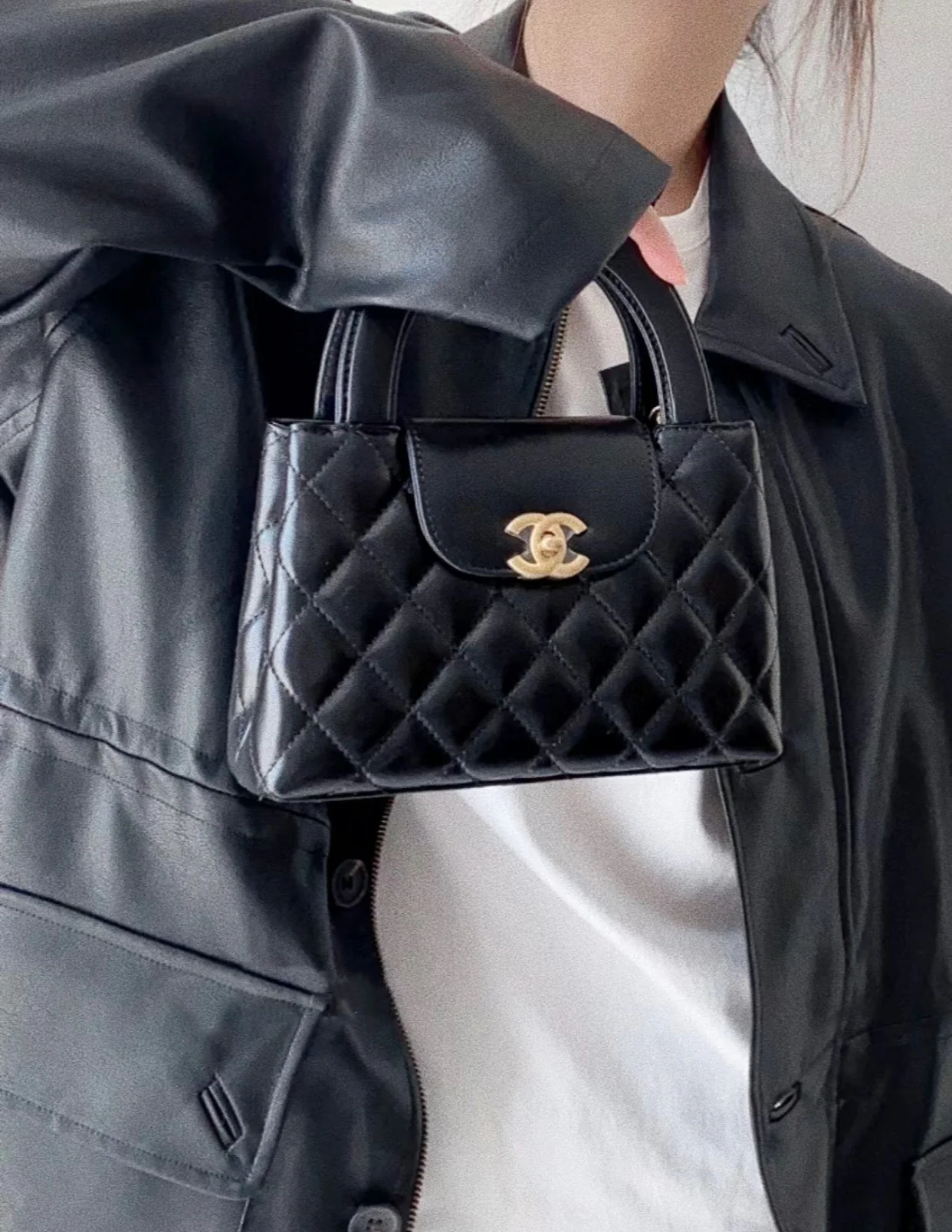 Сумочка Chanel Kelly Chain, большая - черная