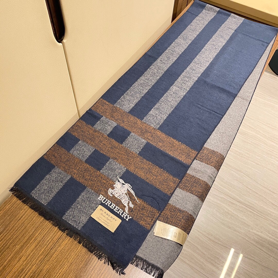 Классический полосатый вязаный шарф Burberry - 32 (180 см) - 100% кашемир