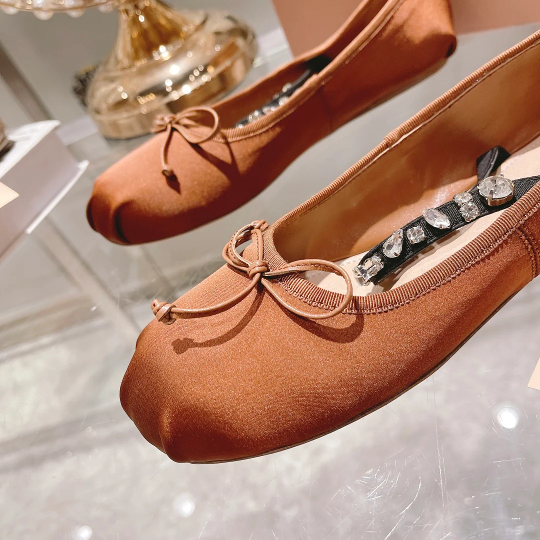 Балетки Miu Miu - French Fairy Ballet Flats - коричневые